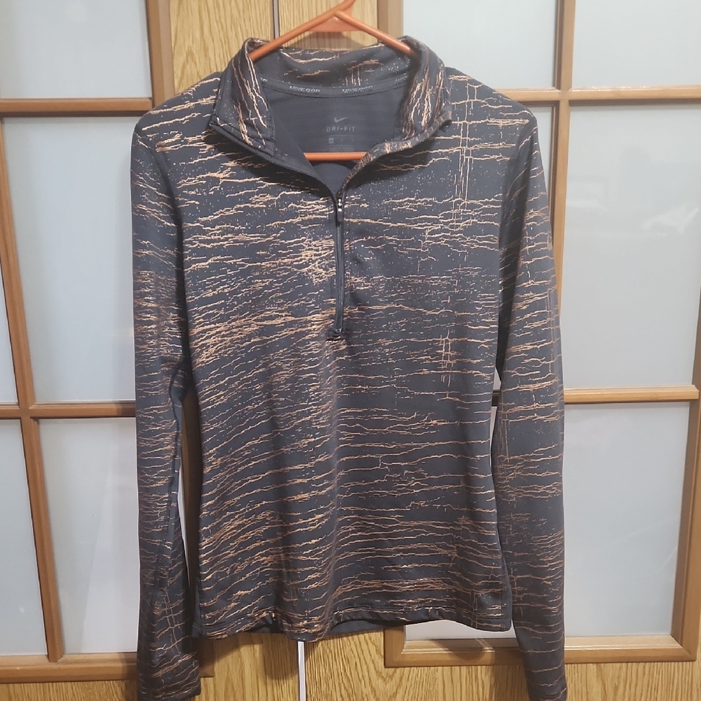 Nike Pro Womens Blue/grey With Rose Gold Pattern Athletic Top Medium